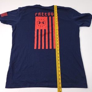 Under Armour Freedom Shirt Navy Red Large Heatgear Loose Fit Large